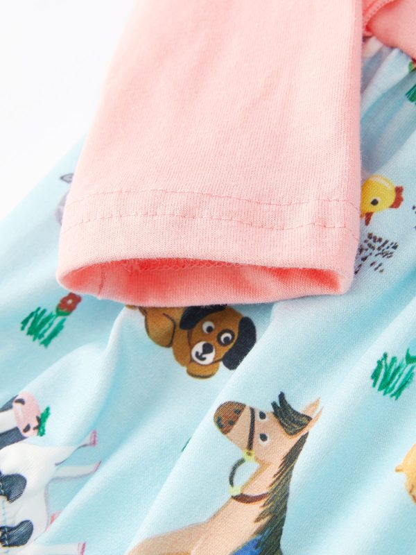 Farm Girl Ruffle Print Pink Romper Online now - Image 4